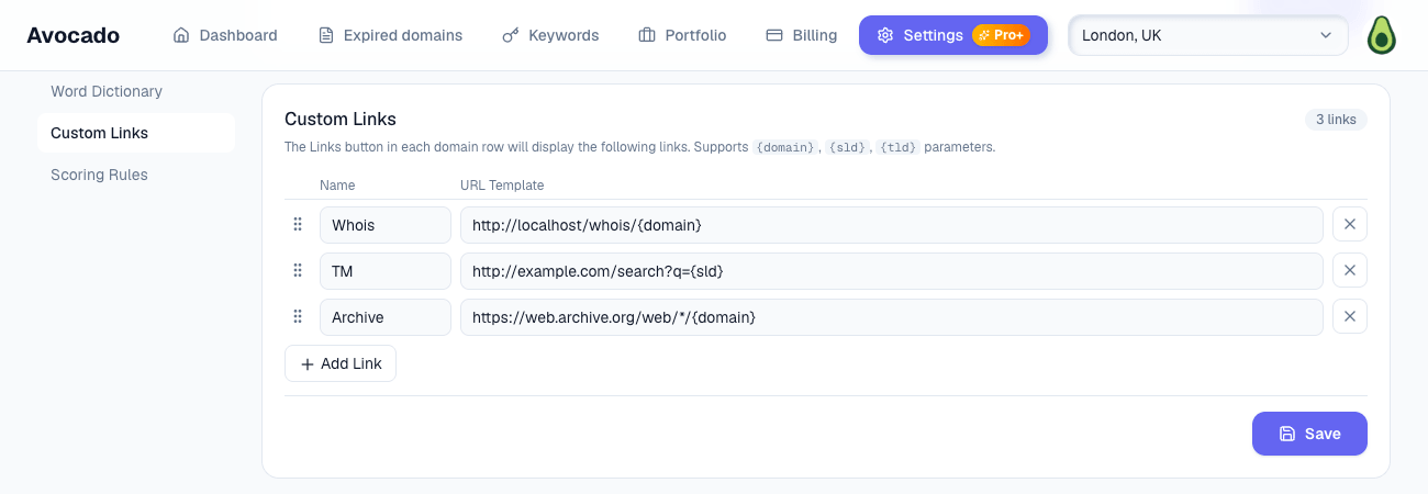 CustomLinks
